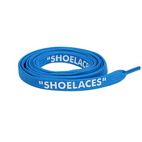 Electric Blue Off-White Style “SHOELACES” for Sneakers – Premium Flat ...