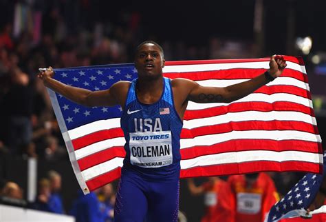 Atlanta's Christian Coleman wins first gold medal while setting ...