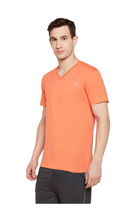 Buy Bodyactive Men Orange Cotton V-Neck T-Shirt-TS13-ORANGE Online ...