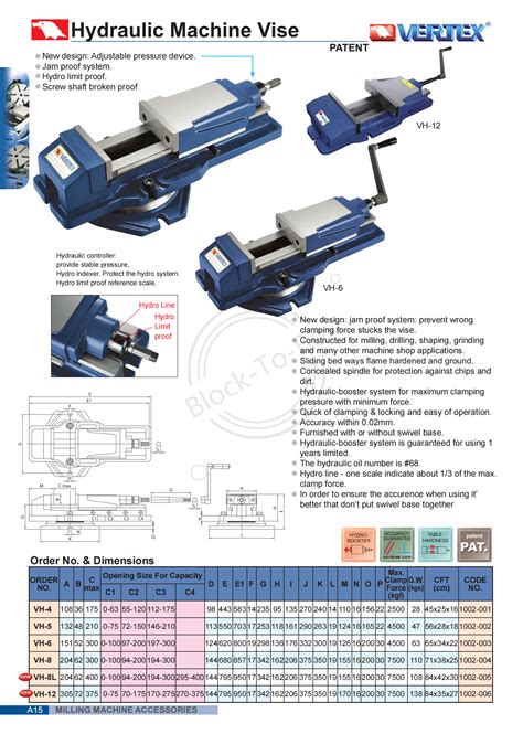 Vertex Hydraulic Machine Vice – Blocktobox Online Enterprises Private ...