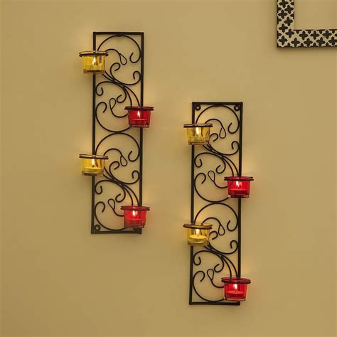 Buy Homesake Metal Wall Hanging Twisted Decorative Cubic Votive Candle ...