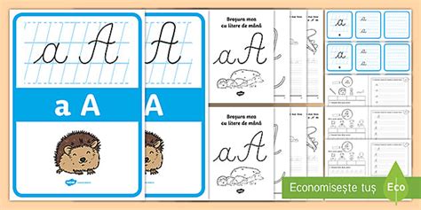 Litera A de mână - Pachet cu resurse (teacher made)