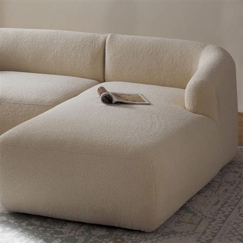 ZenLiving 3 Seater Creme Boucle L Shaped Sofa – Nestroots