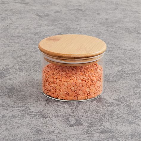 Buy Palestine Borosilicate Jar with Bamboo Lid - 320ml from Home Centre ...