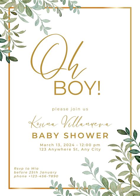 Blank Baby Shower Invitations Boy at Carlo Simmons blog