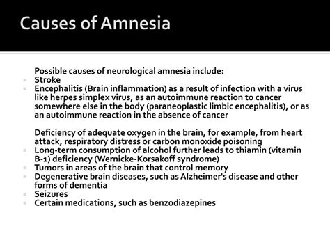 PPT - Amnesia PowerPoint Presentation, free download - ID:7927823