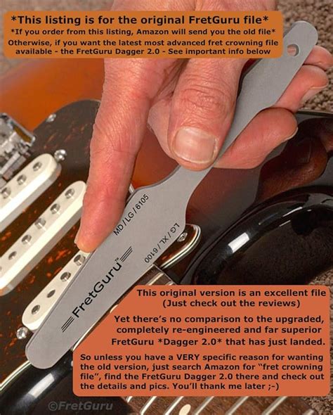 FretGuru Fret Crowning File Guitar Luthier Leveling Crown Dressing Tool ...