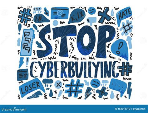 Stop Cyberbullying Text With Sad Woman Sitting On Laptop. Social Media ...
