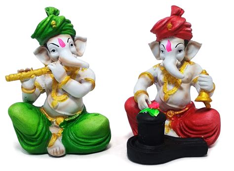 Buy Keshav Online Poly Resin Ganesha Lord Ganeshji Playing Musical ...