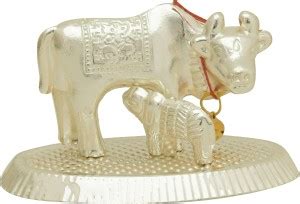 Vj Shree kamdhenu cow and calf statue, cow gift decorative showpiece(3. ...