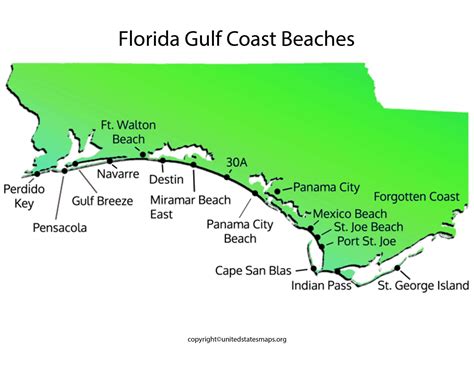 Map Of Florida Beaches On Gulf Coast