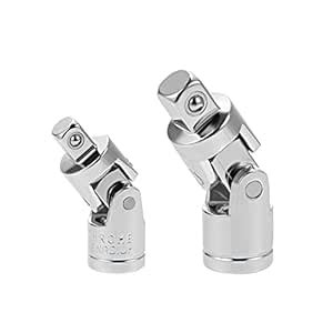 uxcell 1/4 Inch & 3/8 Inch Drive Spring Loaded Universal Joint Socket ...