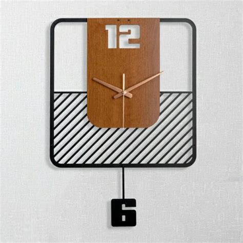Square Metal & Wood Wall Clock – LET ME DECOR