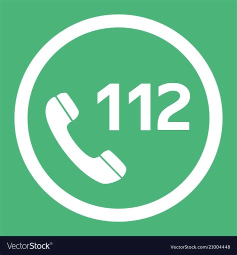 Emergency call number 112 flat design icon Vector Image