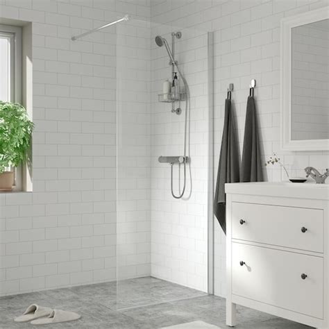 OPPEJEN shower screen, glass, 84x199 cm (331/8x783/8") - IKEA