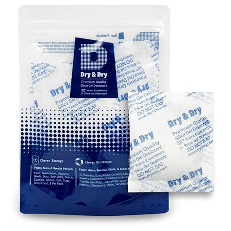 Snapklik.com : Dry & Dry 50 Gram 10 Packets Silica Gel Packets Desiccants