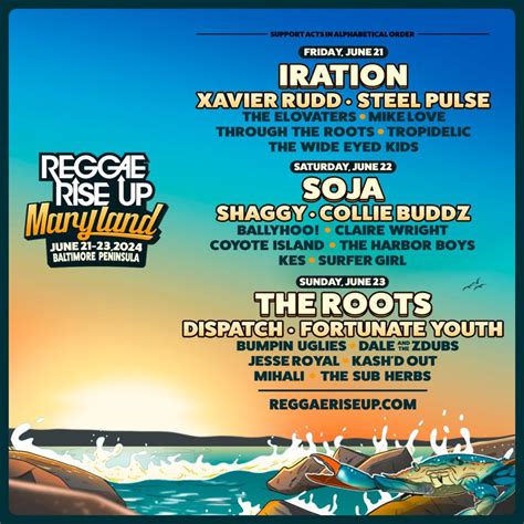 Reggae Rise Up Maryland: Soja Shaggy Collie Buddz & Ballyhoo ...