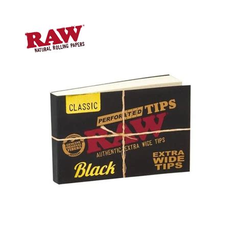 RAW Black Perforated Extra Wide Tips - 40 Tips – HighJack India
