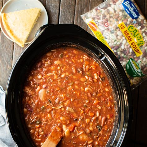 Slow Cooker Cajun 15 Bean Soup with Turkey - The Magical Slow Cooker