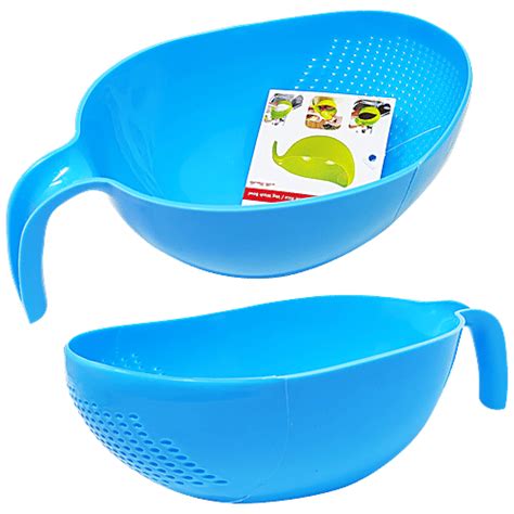 Buy Trm Rice/Vegetables Washing Bowl With Handle - Blue, For ...