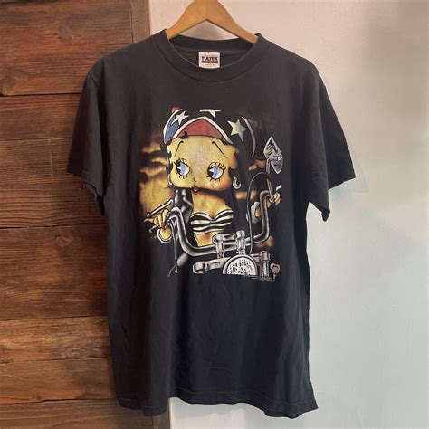 Vintage 1996 Betty Boop Motorcycle Harley T Shirt Betty Boop Shirt ...