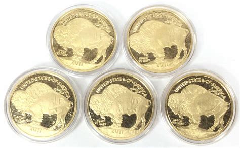Lot - (5) 2011 $50 Gold Buffalo Tribute Proof Coins