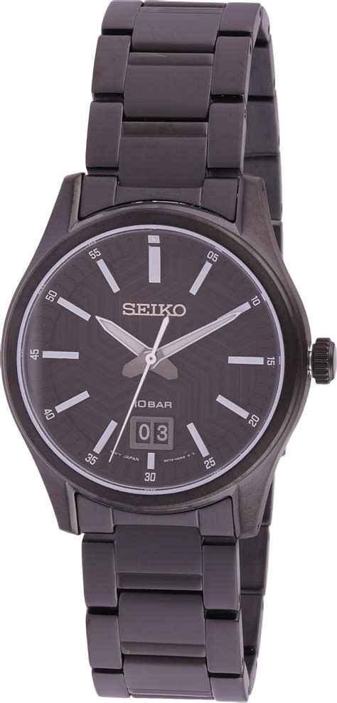 Seiko Stainless Steel Dress Sur515P1 Men Analogue Watch, Black : Amazon ...