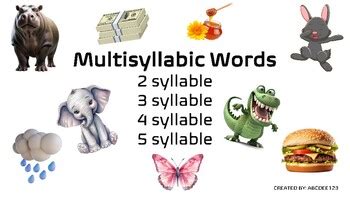 Multisyllabic Words (2-5 syllable words) by ABCDee123 | TPT