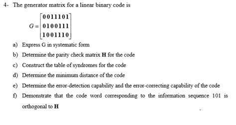 Image result for What Are Generator Matrix in Coding Theory