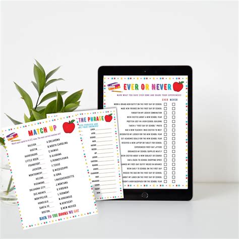 Back to School Classroom Games Activities For Kids First Day of School ...