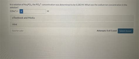 Solved In a solution of Na3PO4, the PO43− concentration was | Chegg.com