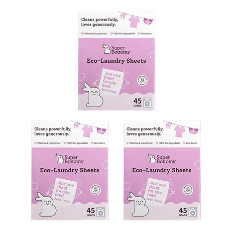 Buy SuperBottoms Eco-Laundry Sheets Pack of 3 (45 Sheets each pack ...