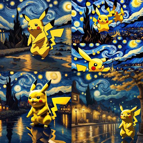 Starry night Vincent van gogh pikachu - AI Generated Artwork ...