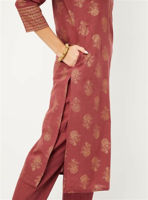 Buy Women Foil Print Straight Kurta Set Online at just Rs. 999.0 ...
