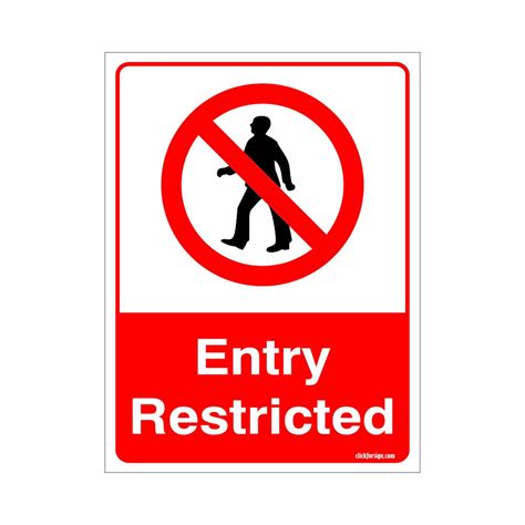 clickforsign Entry Restricted Sign Self Adhesive Vinyl Sticker : Amazon ...