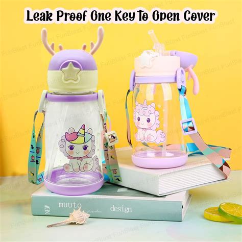 School Water Bottle for Kids - Cute Cartoon Water Bottle for kids, Sip ...
