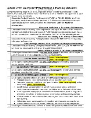 Special Events Emergency Action Plan Template Doc Template | pdfFiller