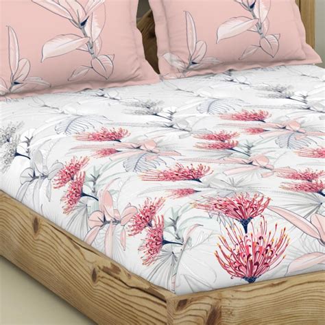 Buy Spaces Blockbuster White Printed Cotton King Bedsheet Set ...
