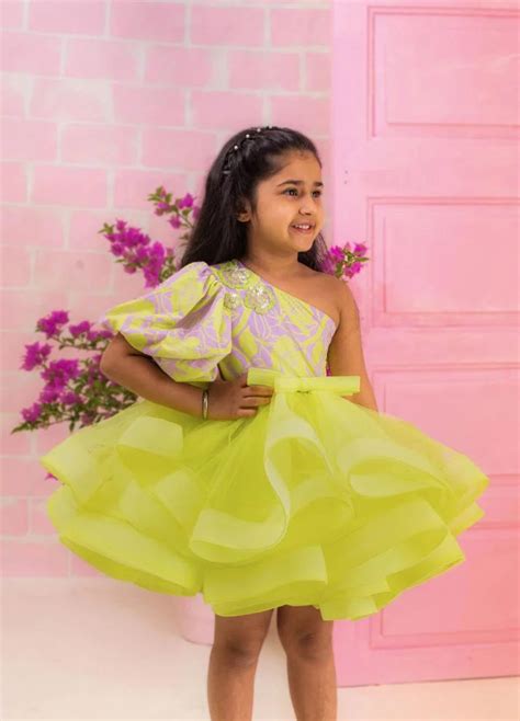 Lilac Green One Shoulder Ruffle Dress – The Outfit Club