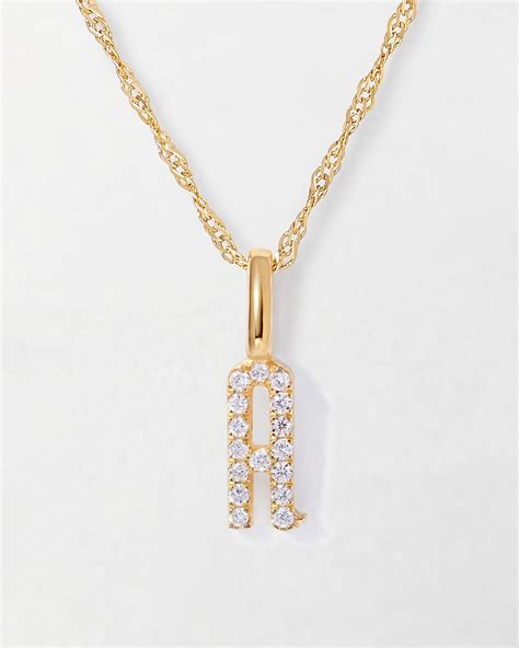 Diamond Initial Necklace | 14ct Gold and Diamond – EDGE of EMBER