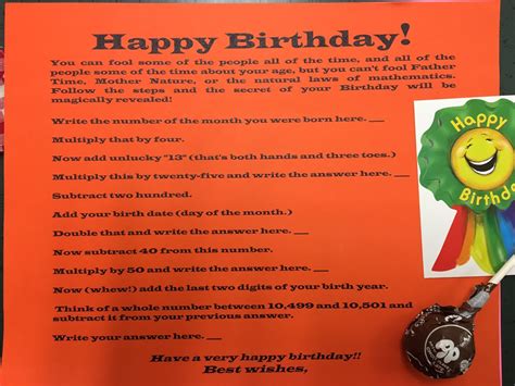 Image result for Birthday Math Trick