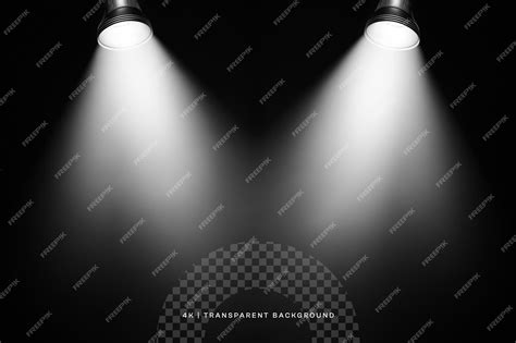 Premium PSD | Spotlight stage light effect on transparent overlay