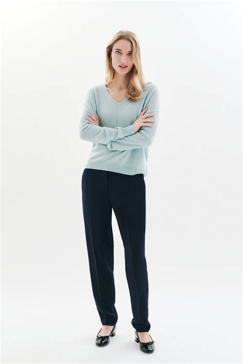 Mthelmina 100% cashmere sweater blue-grey woman