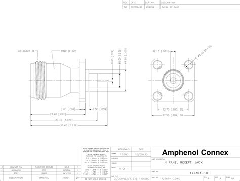 172361-10 Drawing Datasheet by Amphenol RF | Digi-Key Electronics
