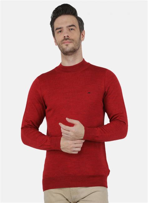 Buy Men Red Solid Pullover Online in India - Monte Carlo