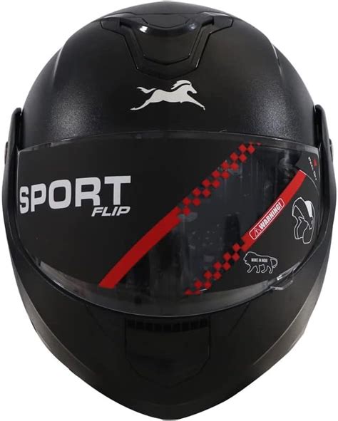 TVS Half Face Motorcycle Helmet, ISI DOT Certified, Clear Visor, Black ...