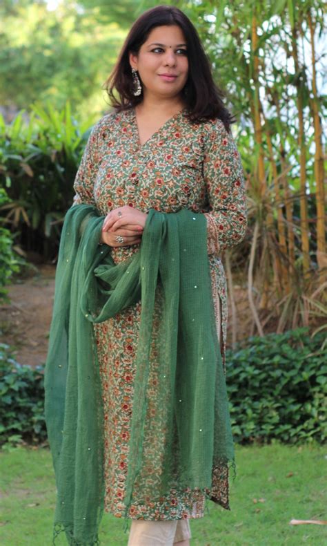 Cotton Kalamkari Green Kurta (Dupatta optional) – Baareeki