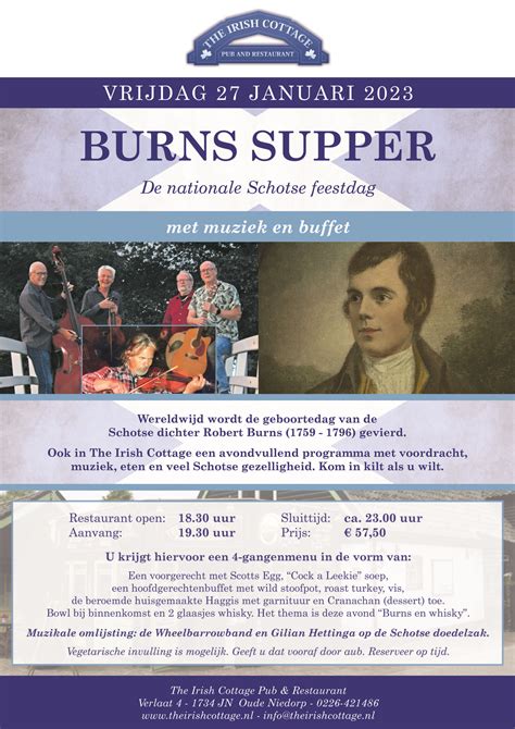 The Irish Cottage Menu