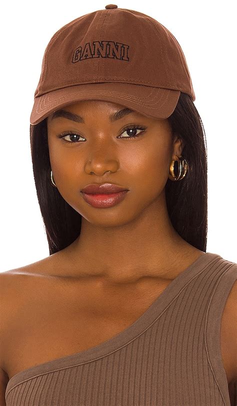 Ganni Softwear Cap in Root Beer | REVOLVE