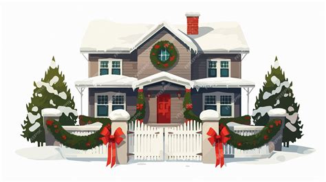 Festively Decorated Christmas House Isolated | Premium AI-generated vector